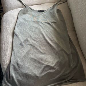 Zara sage silk dress